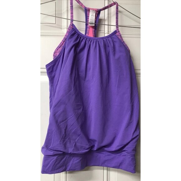 IVIVVA girls Sz 14 Purple racerback athletic built in bra tank top double dutch - Picture 1 of 7